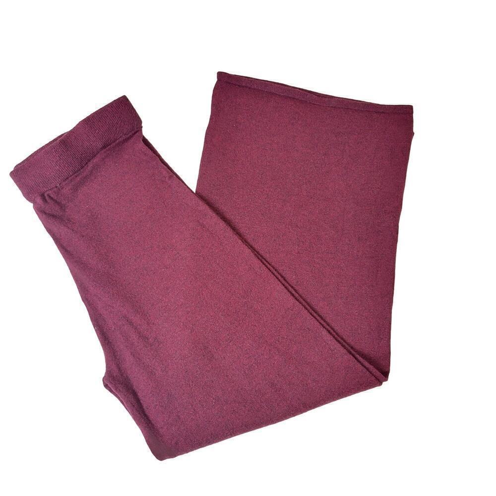 411 Time & Tru Womens High Rise Waist Wide Leg Pants‎ Sz L Wine Red